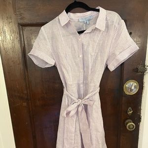 Hillhouse Laura Dress in Lilac Stripe